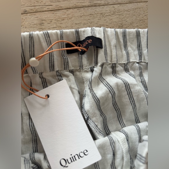 New Quince White Striped Linen Pants S - Picture 6 of 9